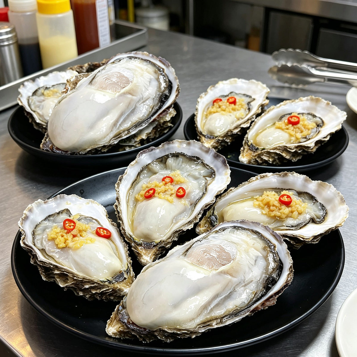 Fresh Oysters with Garlic Chili