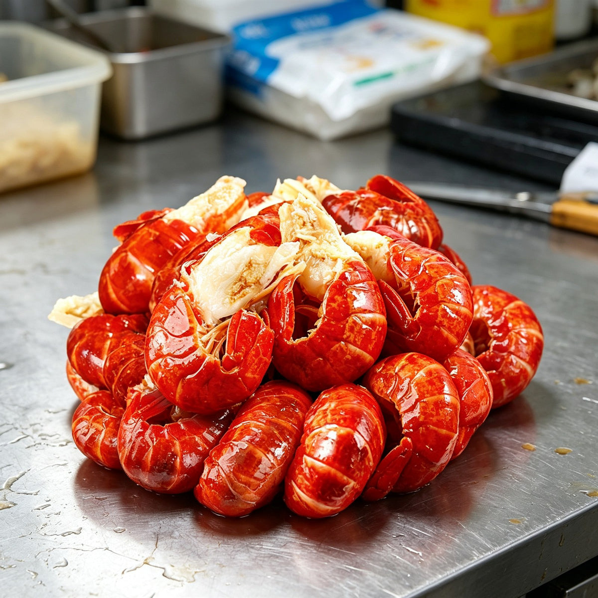 Fresh Crawfish Tails Ready To Eat